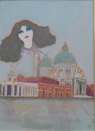 BORSATO RENATO 1927 IMMAGINE, 1990 OLIO SU TELA cm 70 x 50 Firma in basso a...