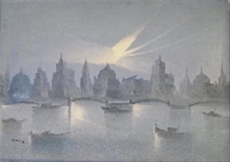 GIARAMITA . PAESAGGIO OLIO SU TELA cm 50 x 70 Firma in basso a sinistra...