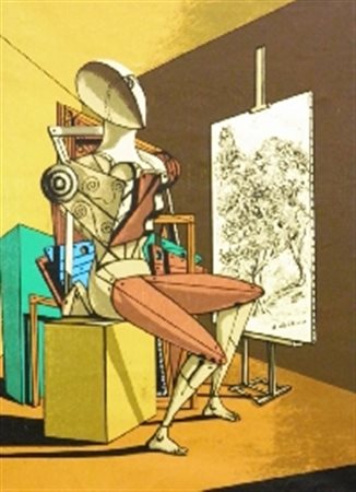 BREUS DAN OMAGGIO A G.DE CHIRICO MULTIPLO cm 70 x 50 Firmata Dan Breus al...