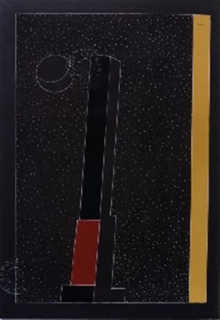 ANGELI FRANCO ROMA 1935 ROMA 1988 OBELISCO SMALTO SU TELA cm 100 x 70 Firma...