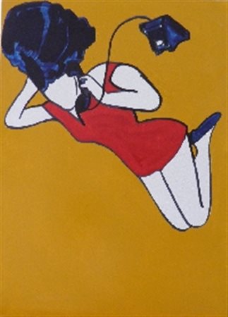 LODOLA MARCO DORNO 1955 SENZA TITOLO TECNICA MISTA E SMALTO SU TELA cm 70 x...