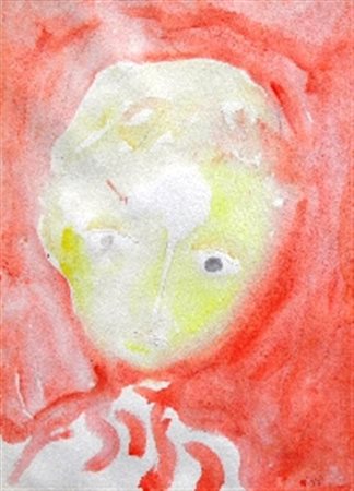 GUIDI VIRGILIO ROMA 1891 VENEZIA 1984 TESTA ACQUARELLO cm 50 x 35 Firma in...