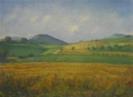 MENICOCCI ALESSIO SENZA TITOLO OLIO SU CARTONE cm 30 x 39,5 Firma in basso a...