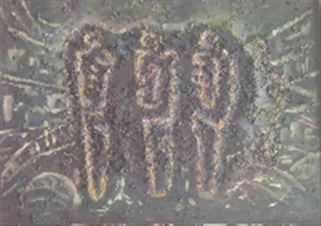 ORIANI PIPPO TORINO 1909 ROMA 1972 PRESENZE UMANE, 1970 OLIO E TECNICA MISTA...