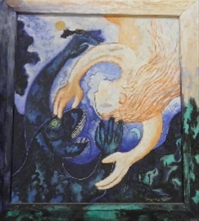 CANONICO COSTANTINO ROMA 1937 SENZA TITOLO, 1994 OLIO SU TAVOLA CON CORNICE...