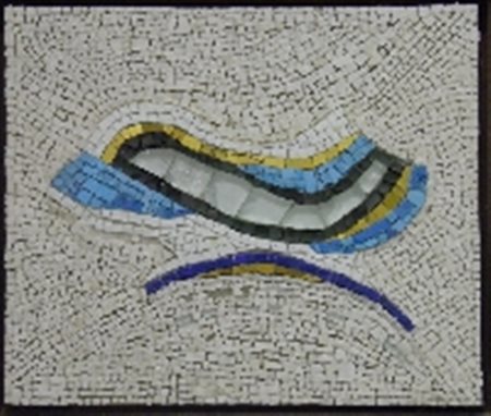 DOCCI LILIANA MUSICA BLU, 1998 MOSAICO cm 41,5 x 48,5 Titolo, anno e firma al...