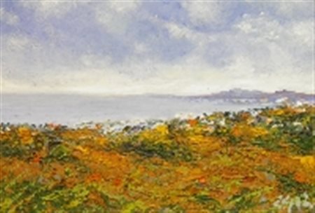 CREPALDI LUCIANO NOVARA 1949 MARE DI SARDEGNA, 2001 OLIO SU TELA cm 35 x 50...