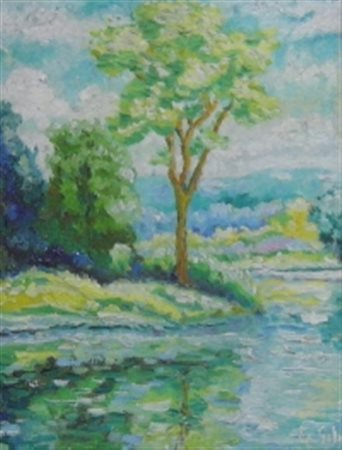 LA SALA MICHELE PAESAGGIO, 2003 OLIO SU TELA cm 40 x 30 Firma in basso a...