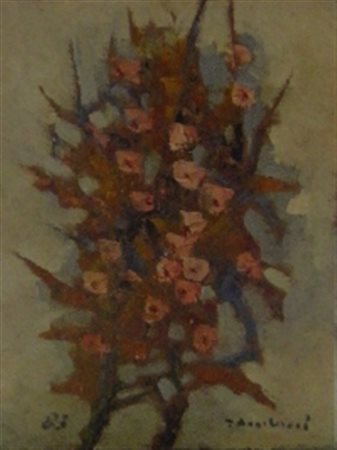 AMBROSI ELMO RIVA DEL GARDA 1910 1992 MOTIVO FLOREALE, 1983 OLIO SU TELA cm...