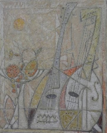 GUERRA FRANCESCO QUERO (BL) 1927 NATURA MORTA, 1992 TEMPERA SU CARTONE cm 67...