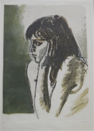 SUGHI ALBERTO SENZA TITOLO LITOGRAFIA cm 70 x 50 Firma in basso a destra...