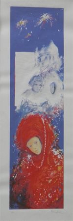 TROMBINI GIULIANO SENZA TITOLO SERIGRAFIA cm 70 x 25 Firma in basso a destra...