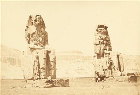 BEATO ANTONIO (-) Colossi di Memnone-Tebe stampa all'albumina 26x37 cm...