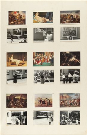 GRAVIER NICOLE (1949-) Senza titolo (Al museo) 1973 collage di foto 100x70 cm...