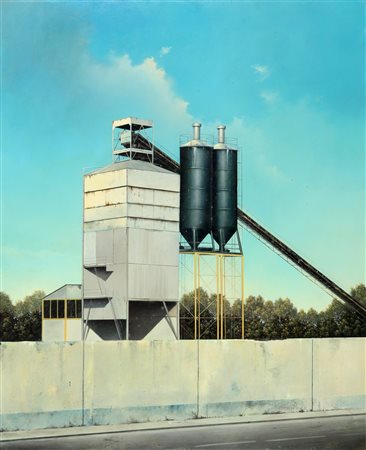 ANGELO DAVOLI (1960-) Senza titolo 1999 olio su tavola cm 64x52 firmato e...