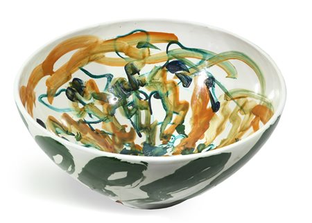 ERNESTO TRECCANI (1920-2009) Senza titolo vaso in ceramica cm 22x48 firmato...