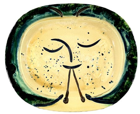 PABLO PICASSO (1881-1973) piatto in ceramica edizione 98/200 cm 33x40 sul...