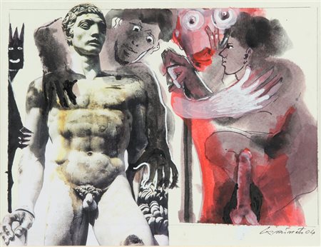 AURELIO CAMINATI (1924-) Un amore possibile 2004 tecnica mista e collage cm...