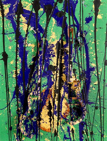 FERNANDEZ ARMAN (1928-2005) Senza titolo 2001 Ukulele tagliato e acrilico su...