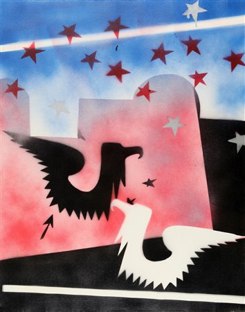 FRANCO ANGELI (1935-1988) Senza titolo smalto su tela cm 90x70 firmato sul retro