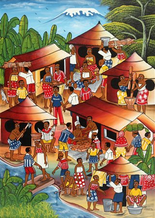 MAURUS MALIKITA (1967-) Senza titolo 1995 smalti su tela cm 90x64,5 firmato e...