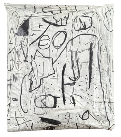 CESARE BERLINGERI (1948-) disegno piegato 2002 tecnica mista su tela piegata...