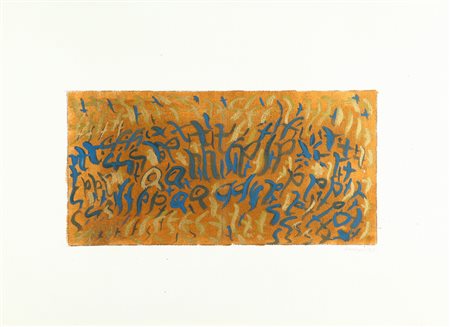 CARLA ACCARDI (1924-) Fondo bronzeo 1983 tempera su carta intelata cm 40x62...