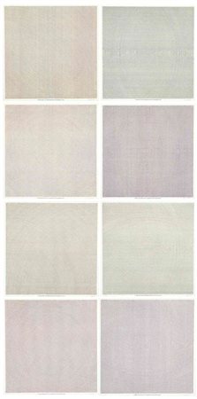 SOL LEWITT (1928-) Red grid, blue circle, black and yellow arcs from...