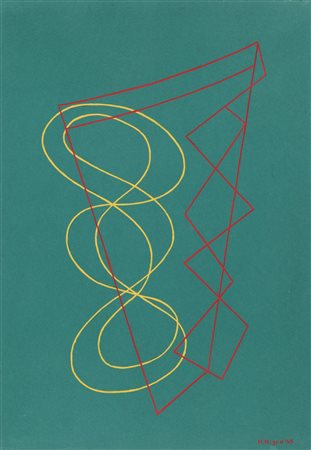 MARIO NIGRO (1917-1992) Ritmi verticali 1949 tempera su carta cm. 50x34,5...