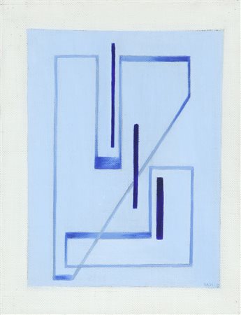 MARIO RADICE (1900-1987) Composizione L.M.N.2 1971 olio su tela cm 24,5x19...