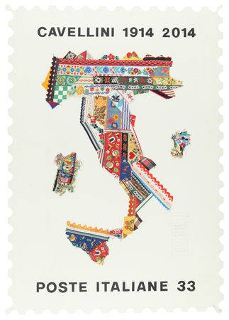 GUGLIELMO ACHILLE CAVELLINI (1914-1990) Serie Italia 1961 collage su cartone...