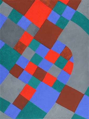 SONIA DELAUNAY (1885-1979) Senza titolo 1961 pochoir cm 65x50 firmato e...