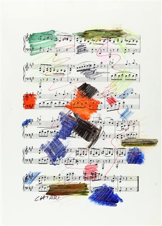 GIUSEPPE CHIARI (1926-2007) Senza titolo tecnica mista su carta cm 102x70...