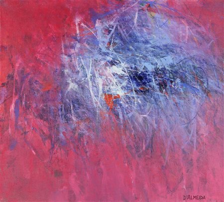 GEORGE DALMEIDA (1934-) Painting 21/07/1991 olio su tela cm 50x56 firmato in...