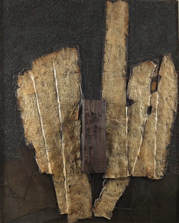 ROBERTO CRIPPA (1921-1972) Origine 1962 sughero su tavola cm 73x57 firmato,...