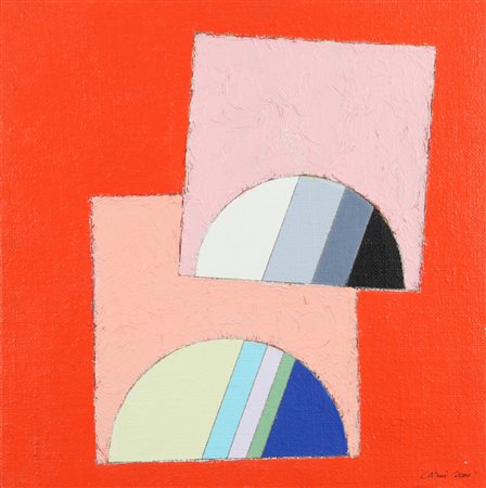 EUGENIO CARMI (1920-) Senza titolo 2000 olio su tela cm 40x40 firmato e...