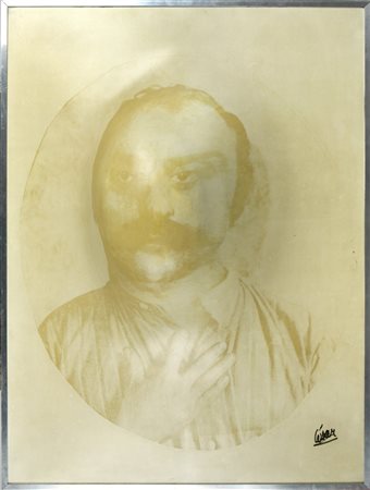 CESAR (1921-1998) Portrait Rotella riporto fotografico su pvc cm 78x58...