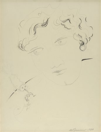 MIMMO GERMANA' (1944-1992) Senza titolo 1989 Matita e carboncino su carta...