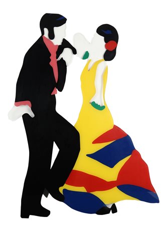 MARCO LODOLA (1955-) Flamenco 1998 acrilico su plexiglas cm 115x86 firmato...