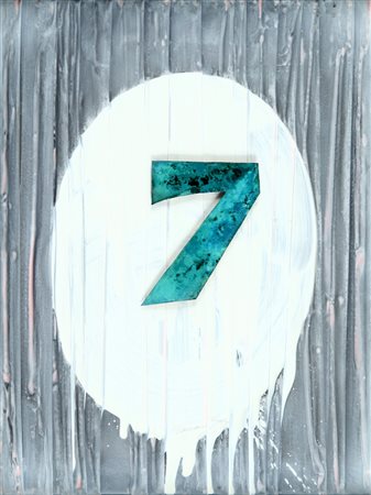 UMBERTO MARIANI (1936-) Senza titolo 1992 tecnica mista su piombo cm.37,5x28...