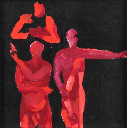 MIMMO GERMANA' (1944-1992) Senza titolo 1979 olio su tela cm.24x24 firmato e...