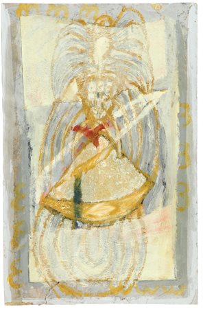 BRUNO CECCOBELLI (1952-) Linfa di Grazia tecnica mista su cartone cm 60x38...