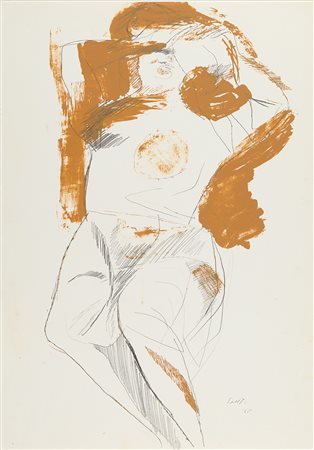 BRUNO SAETTI (1902-1984) Madre 1965 tempera su carta cm 52x69 schizzo per...