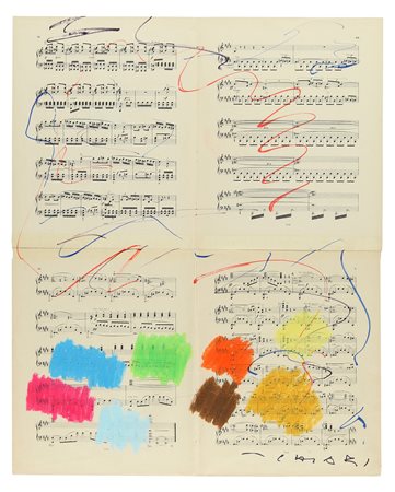 GIUSEPPE CHIARI (1926-2007) Senza titolo collage e tecnica mista su carta cm...