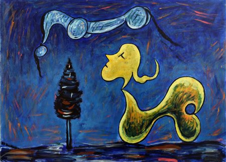 SLOT JOHN VAN'T (1949-) Senza titolo 1995 olio su tela cm 95x130 firmato e...