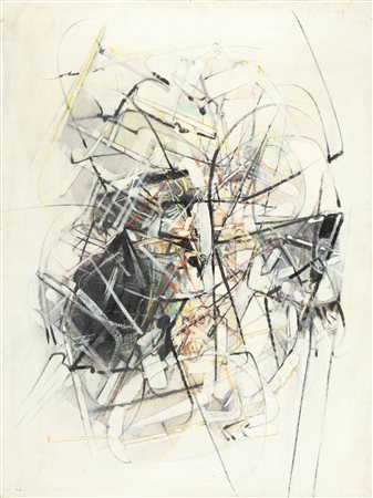 EDOARDO FRANCESCHINI (1928-) Senza titolo 1962 tecnica mista su tela cm 80x60...