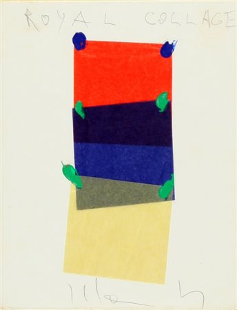 ALDO MONDINO (1938-2005) Royal collage 1973 callege cm 24x18 firmato in basso...