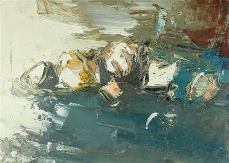 SERGIO SCATIZZI (1918-) Natura morta 1969 olio su cartone cm 50x70,5 firmato...