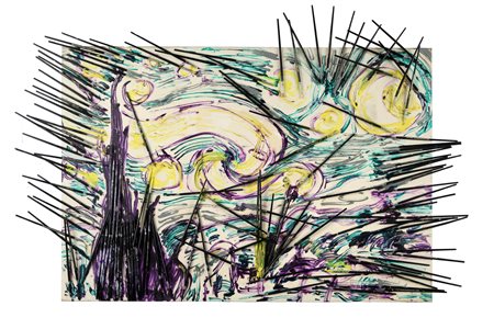 FERNANDEZ ARMAN (1928-2005) La nuit è trilèe 1994 pennelli e acrilico su tela...