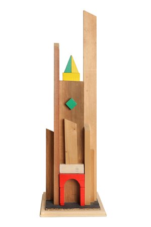 ENRICO BAJ (1924-2003) Gli scacchi esemplare 13/30 scultura in legno cm...